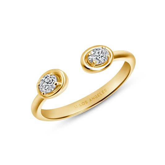 Oval Two-Stone Open Ring