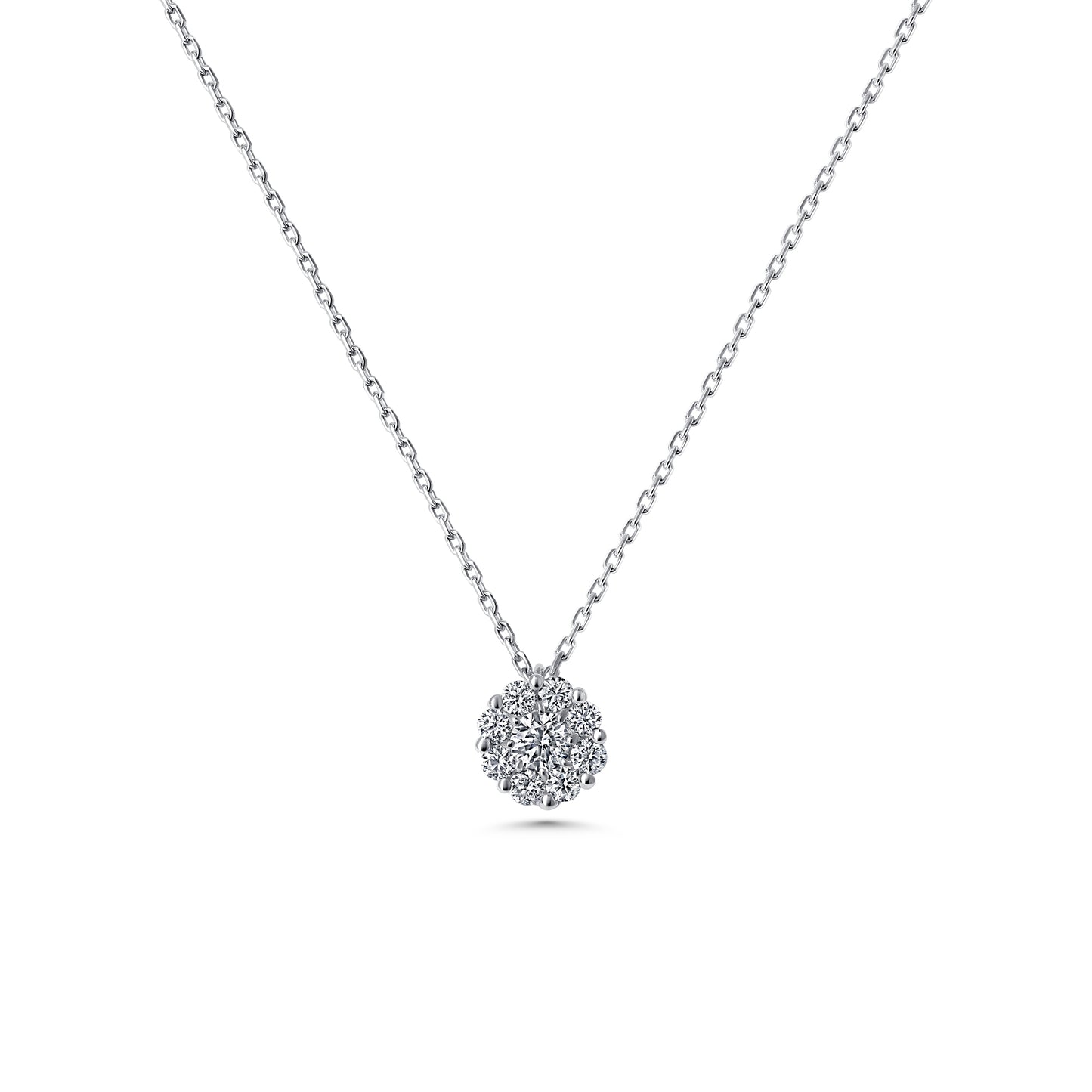Diamond Cluster Pendant Necklace