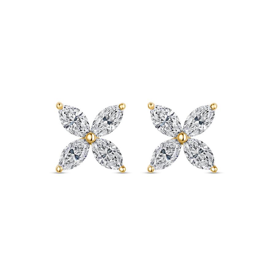 Petit Marquise Floral Stud Earrings