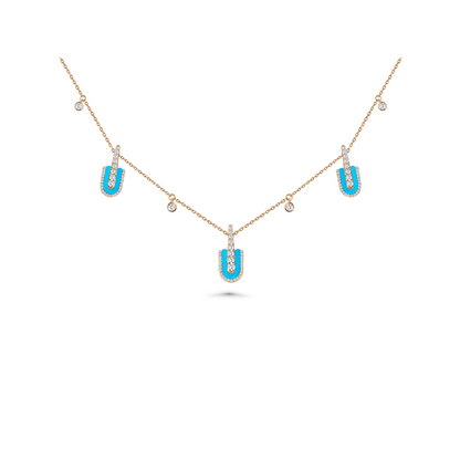 U Trio Necklace With Charms