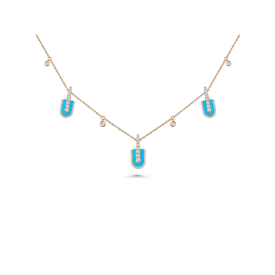 U Trio Necklace With Charms