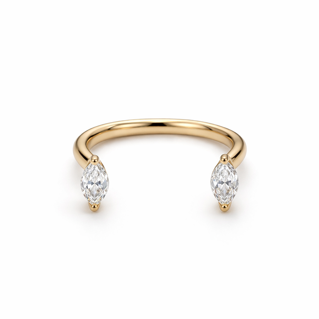 Marquise Floating Twin Diamond Ring