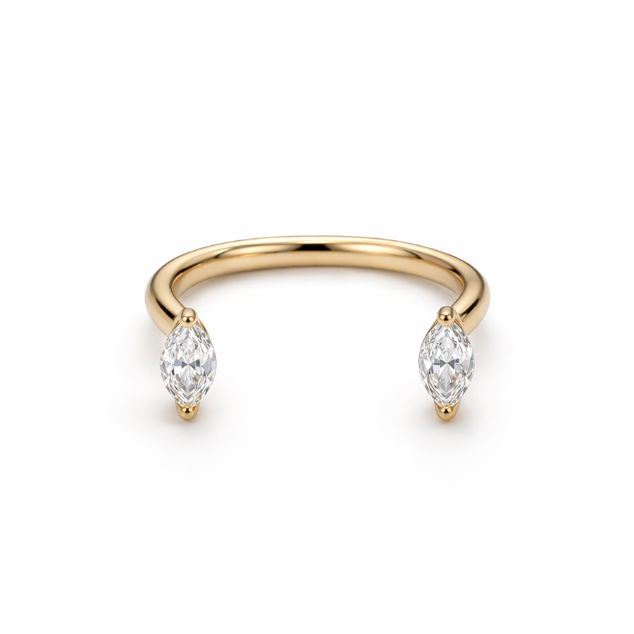 Marquise Floating Twin Diamond Ring