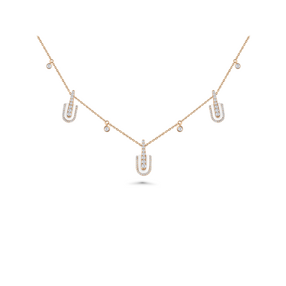 U Trio Necklace With Charms