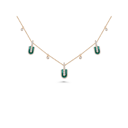 U Trio Necklace With Charms