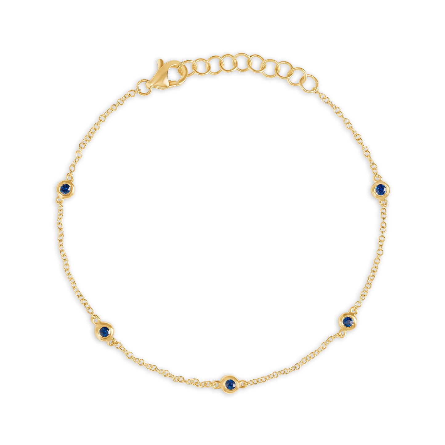 Sapphire Bezel Link Bracelet