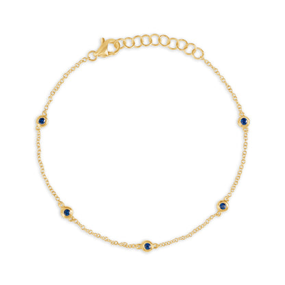 Sapphire Bezel Link Bracelet