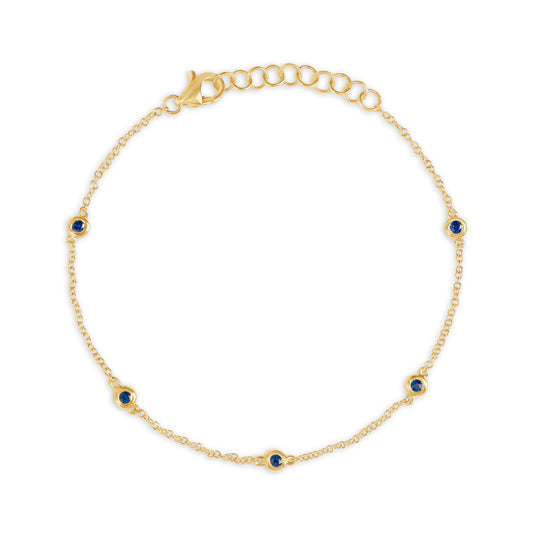 Sapphire Bezel Link Bracelet