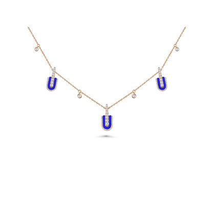 U Trio Necklace With Charms