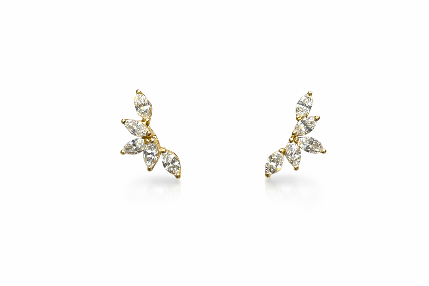 Marquise Diamond Petal Cluster Earrings