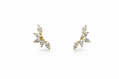 Marquise Diamond Petal Cluster Earrings