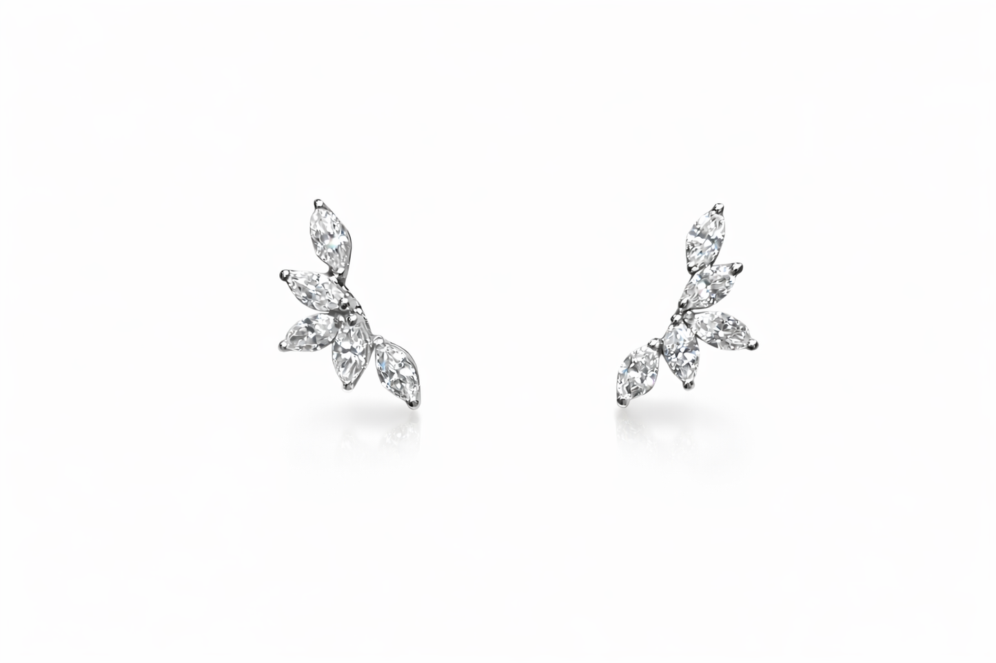 Marquise Diamond Petal Cluster Earrings