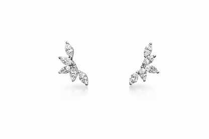 Marquise Diamond Petal Cluster Earrings