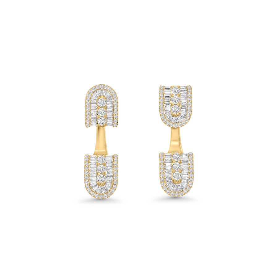 U Floating Baguette Studs Earrings