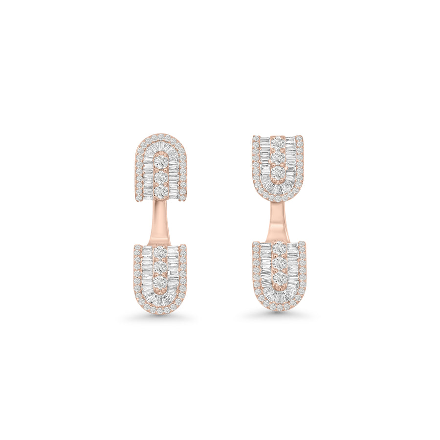 U Floating Baguette Studs Earrings