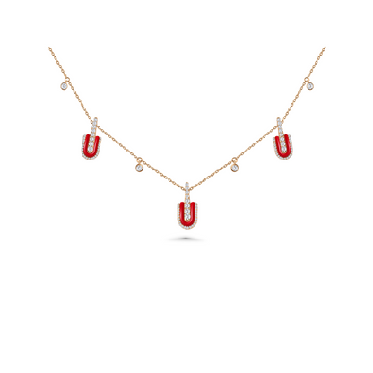 U Trio Necklace With Charms