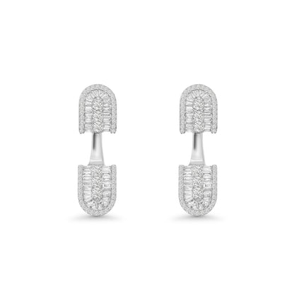 U Floating Baguette Studs Earrings