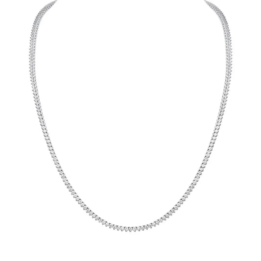 Three Prong Tennis Necklace