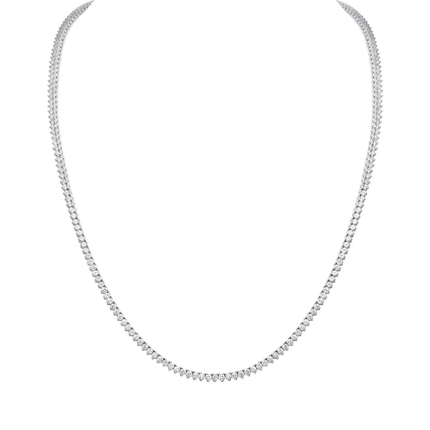 Three Prong Tennis Necklace