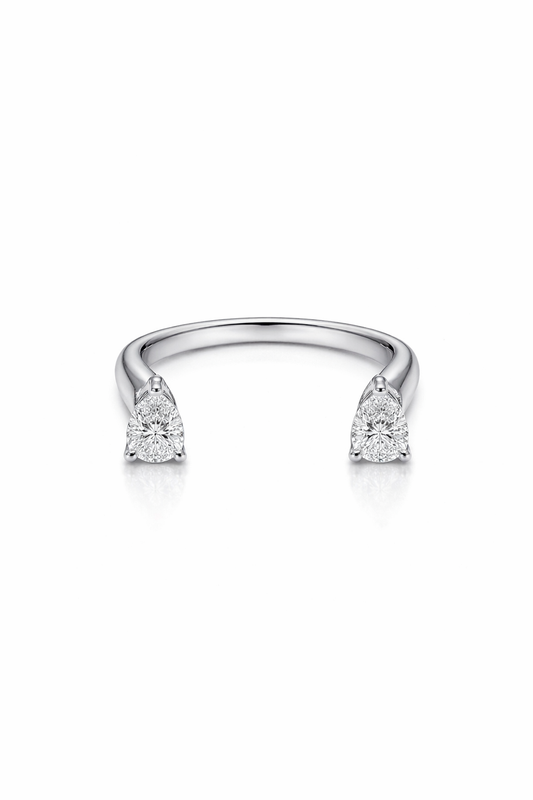 Pear Floating Twin Diamond Ring