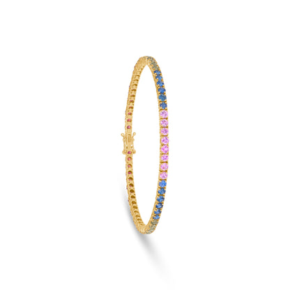 Multi-color Sapphire Rainbow Tennis Bracelet