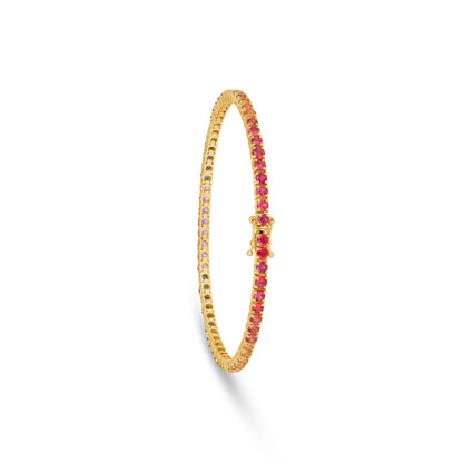 Multi-color Sapphire Rainbow Tennis Bracelet