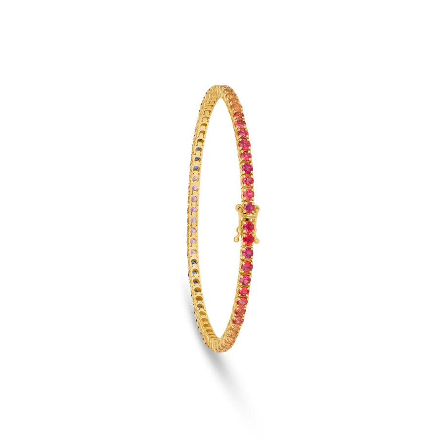 Multi-color Sapphire Rainbow Tennis Bracelet