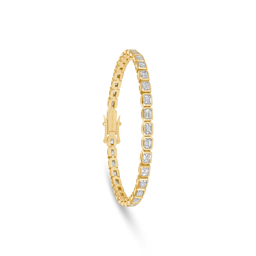 Bezel Emerald Cut Diamond Tennis Bracelet