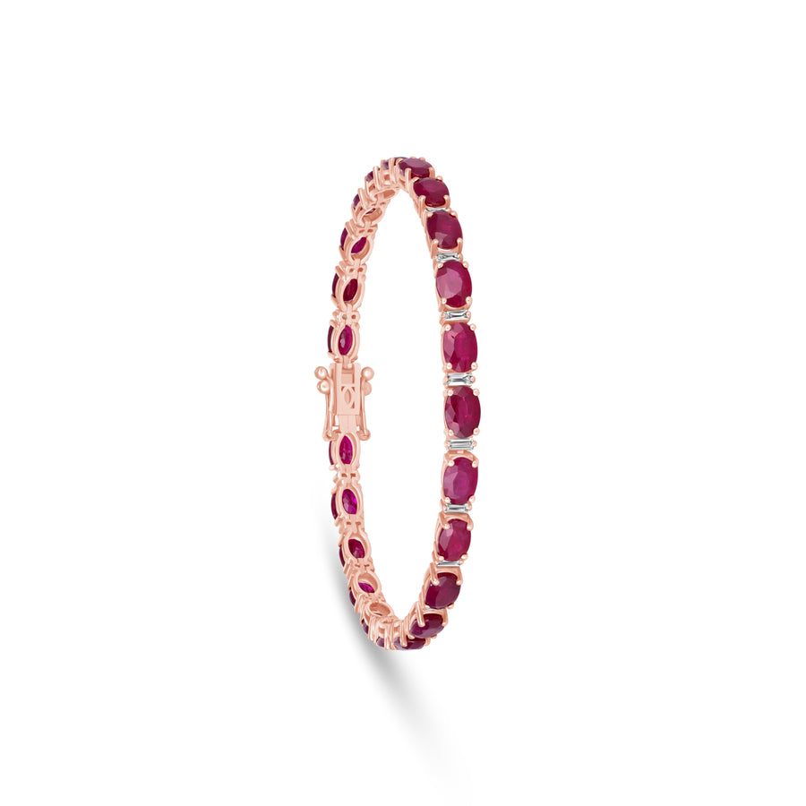 Ruby & Baguette Tennis Bracelet