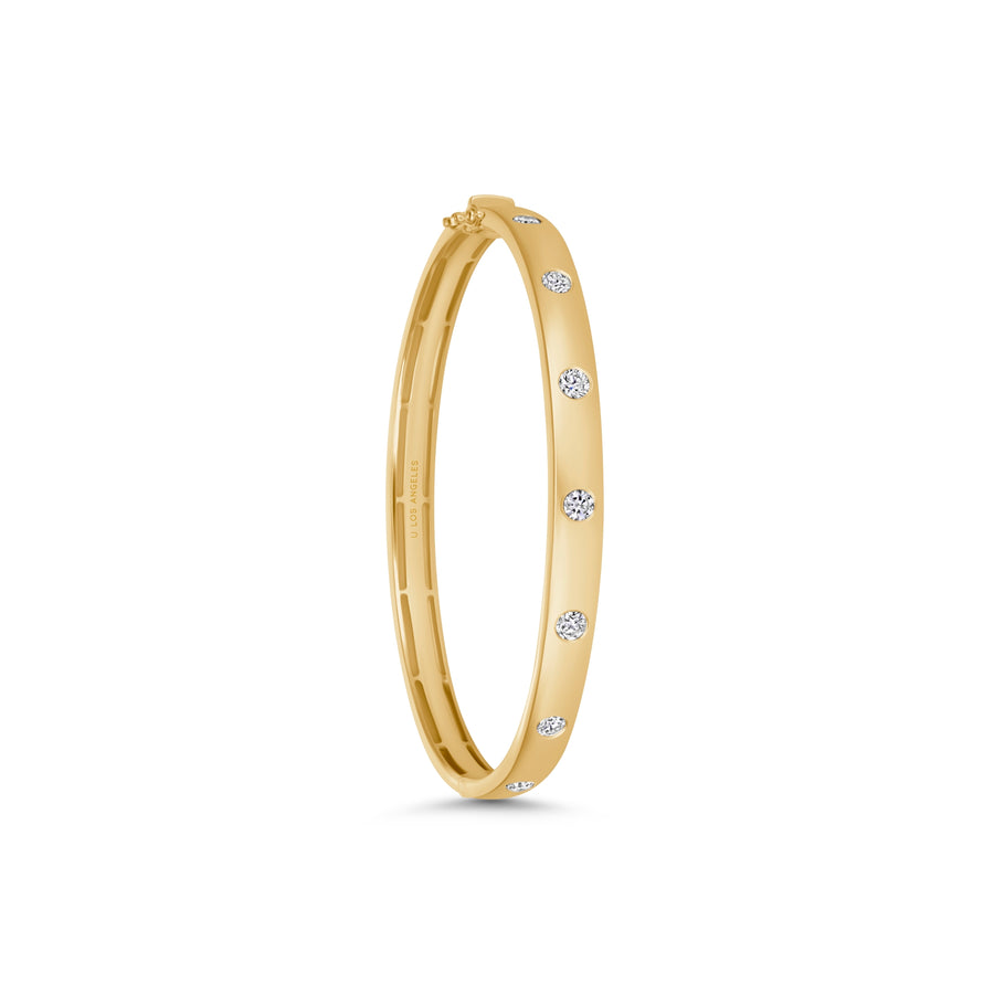 Round Bezel Diamond Bangle
