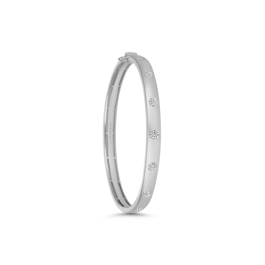 Round Bezel Diamond Bangle
