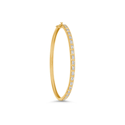 Emerald Cut Bezeled Bangle
