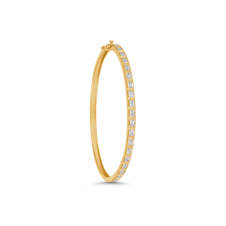Emerald Cut Bezeled Bangle