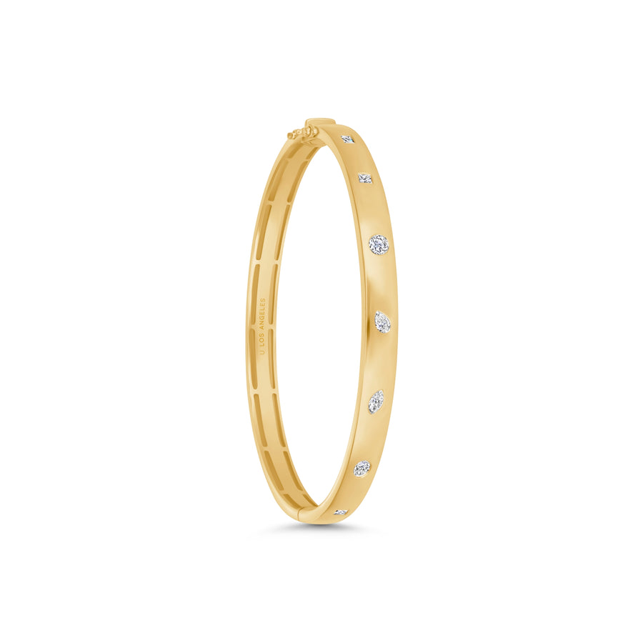 Multi-Shape Bezel Diamond Bangle