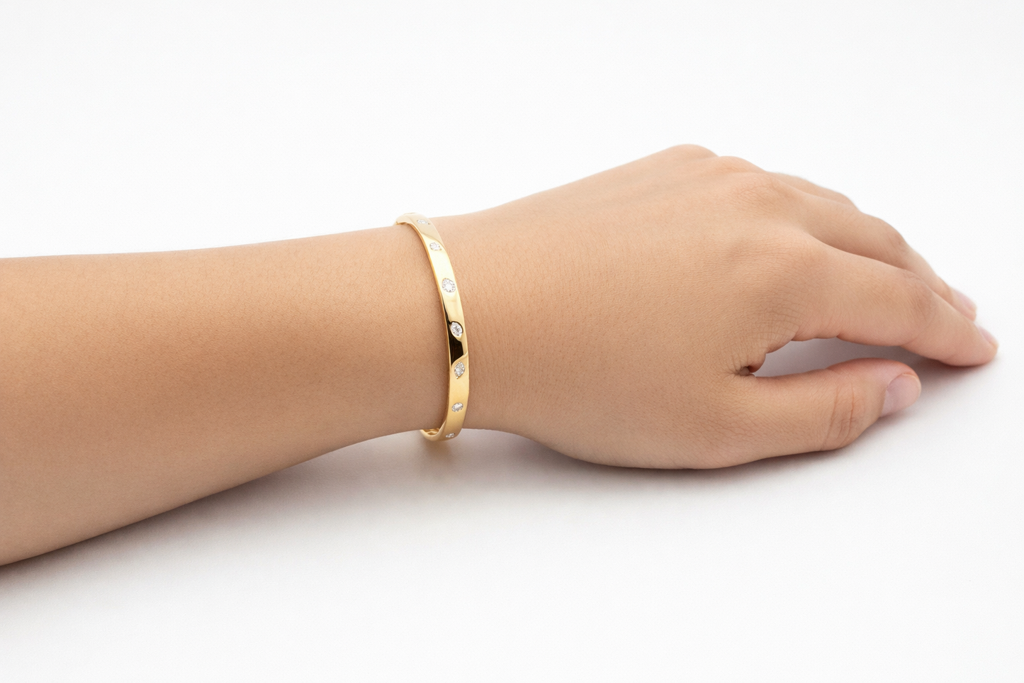 Multi-Shape Bezeled Diamond Bangle