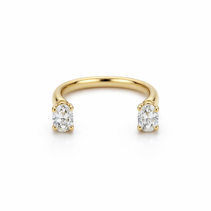 Oval Floating Twin Diamond Ring