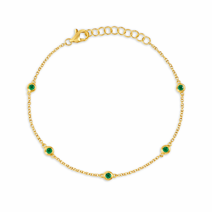 Emerald Bezel Link Bracelet