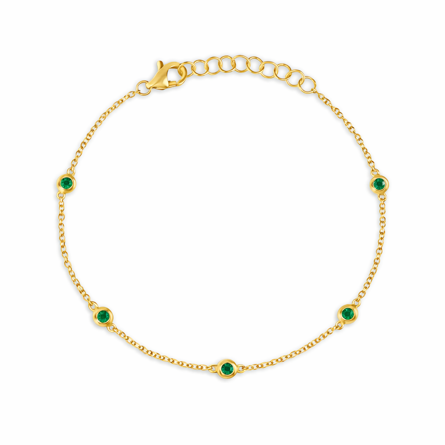 Emerald Bezel Link Bracelet