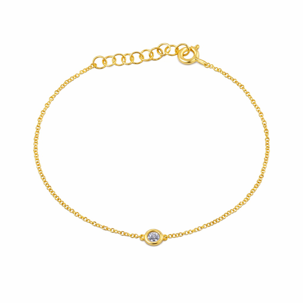 Single Diamond Bezel Bracelet