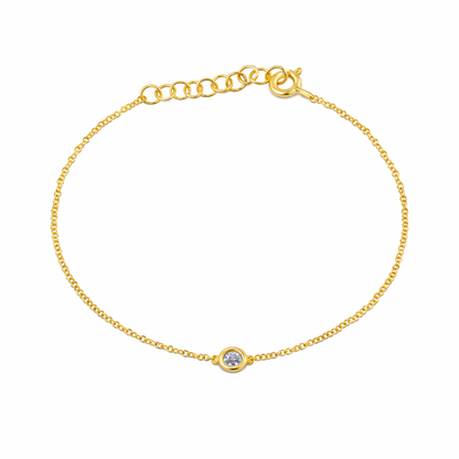 Single Diamond Bezel Bracelet