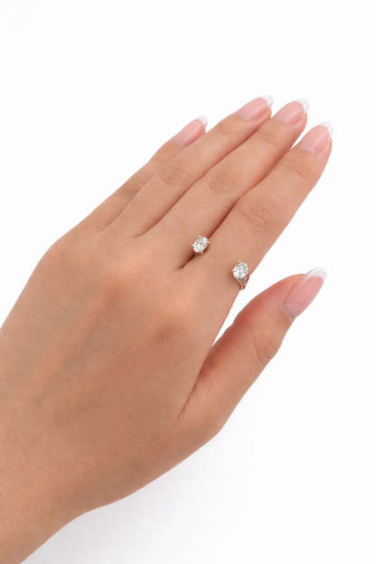 Oval Floating Twin Diamond Ring