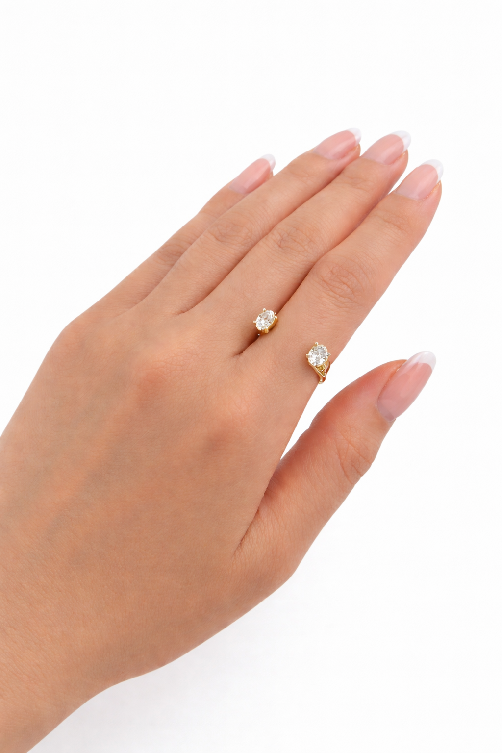 Oval Floating Twin Diamond Ring