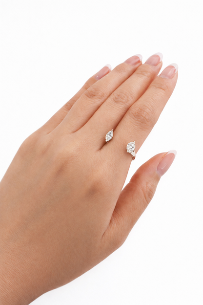 Marquise Floating Twin Diamond Ring