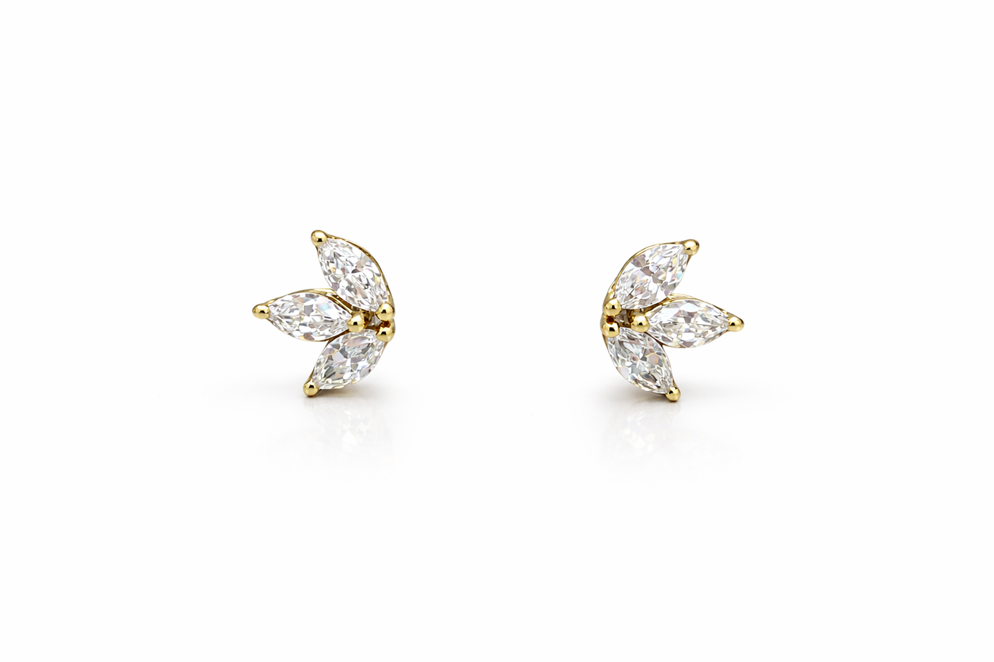Marquise Diamond Flower Studs