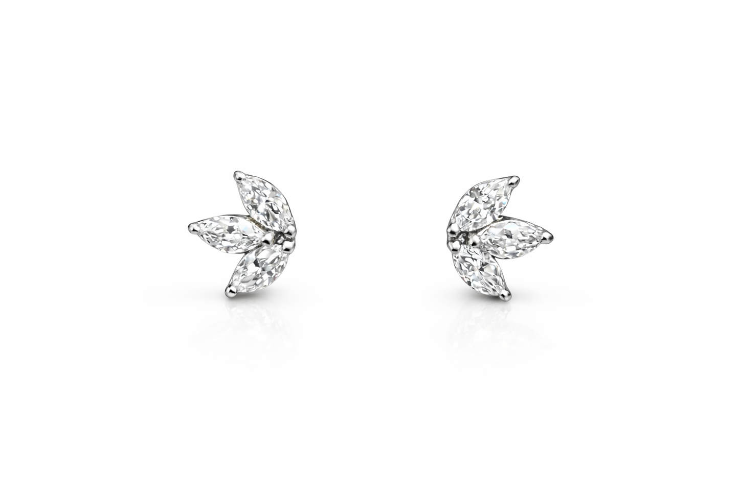 Marquise Diamond Flower Studs