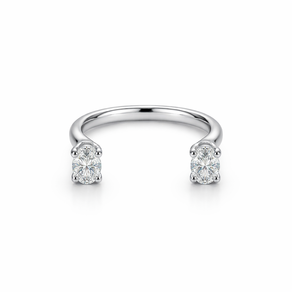 Oval Floating Twin Diamond Ring