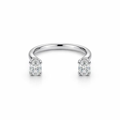 Oval Floating Twin Diamond Ring