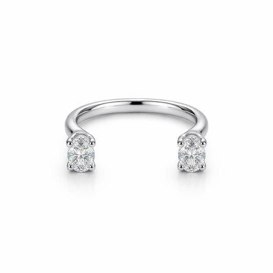 Oval Floating Twin Diamond Ring