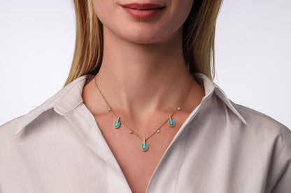 U Trio Necklace With Charms