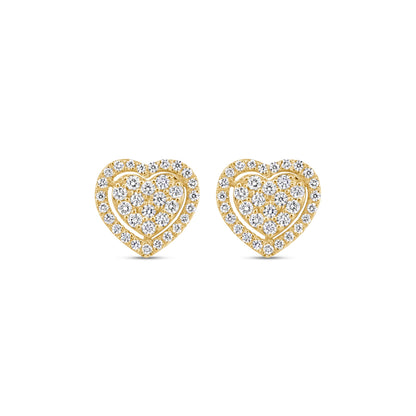 Diamond Heart Shape Stud Earrings